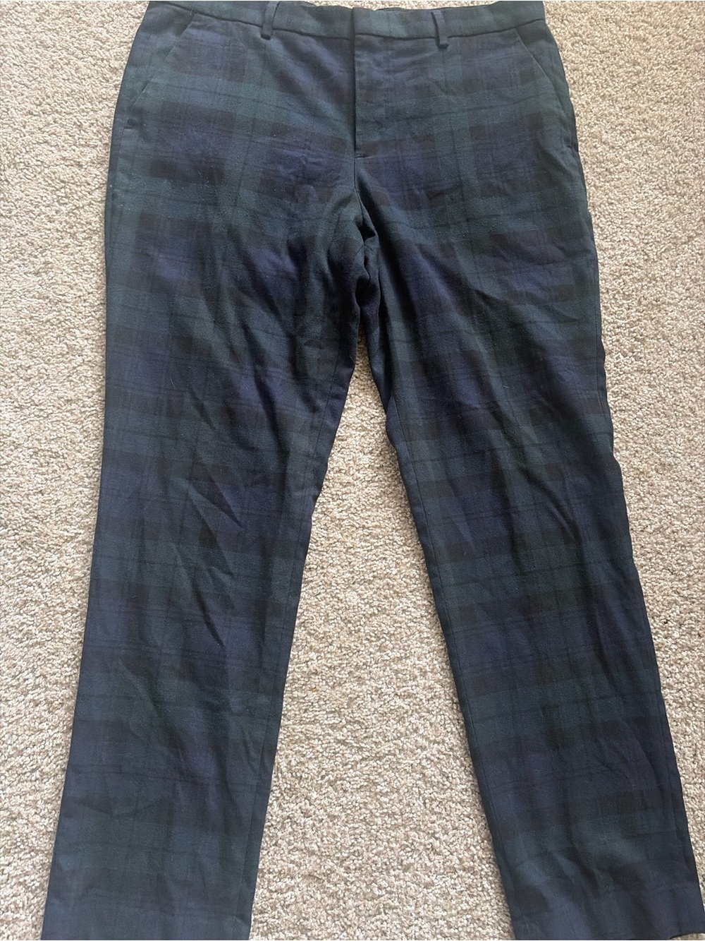 Express Black and Dark Green Plaid Dress Pants